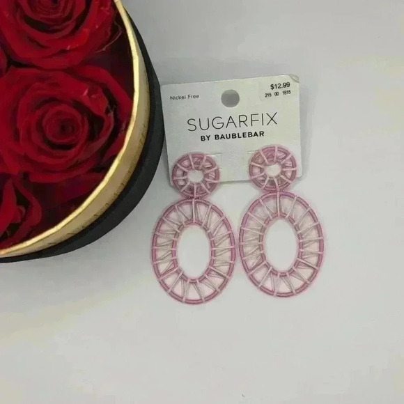 Sugarfix by Bauble bar earrings Barbie pink - flawed - Picture 1 of 4